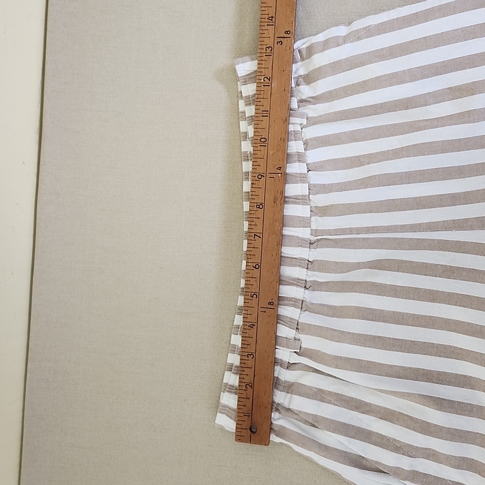 Zara Basic Women's Tan and White Vertical Stripe Pants, Size Extra Small (XS) - Picture 7 of 11
